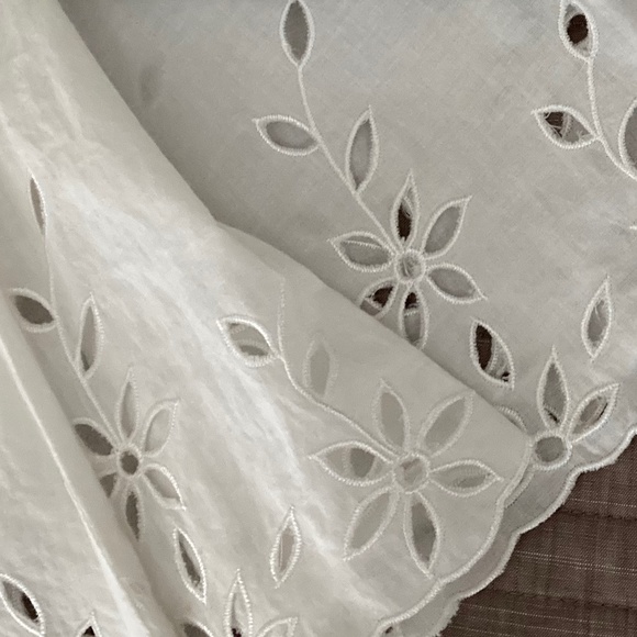 Boston Proper Pleated Cotton Eyelet Skirt w Bow NWT Size14 - Picture 10 of 12